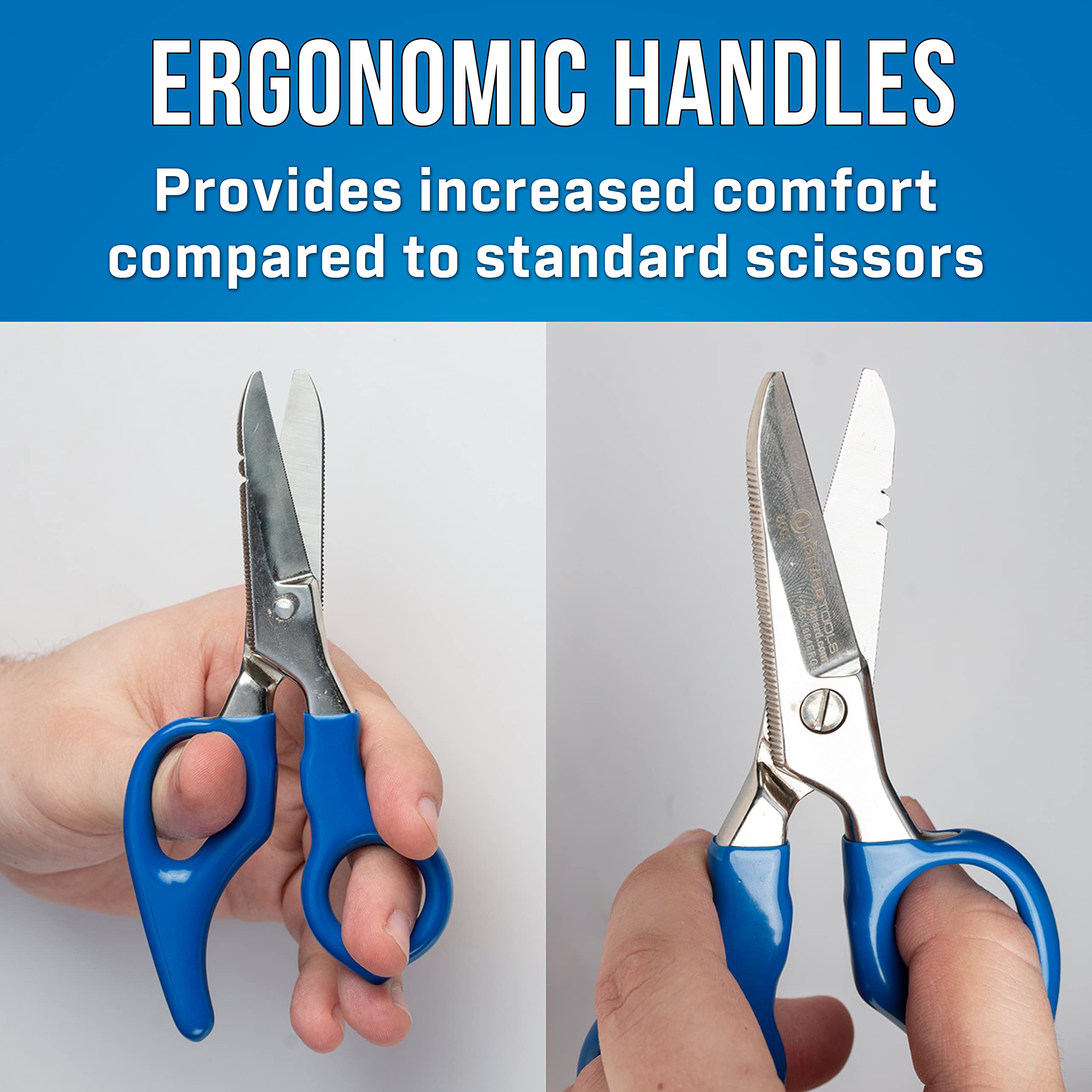 Jonard Tools ES-1964ERG serrated blade steadies wires for cleaner cuts.