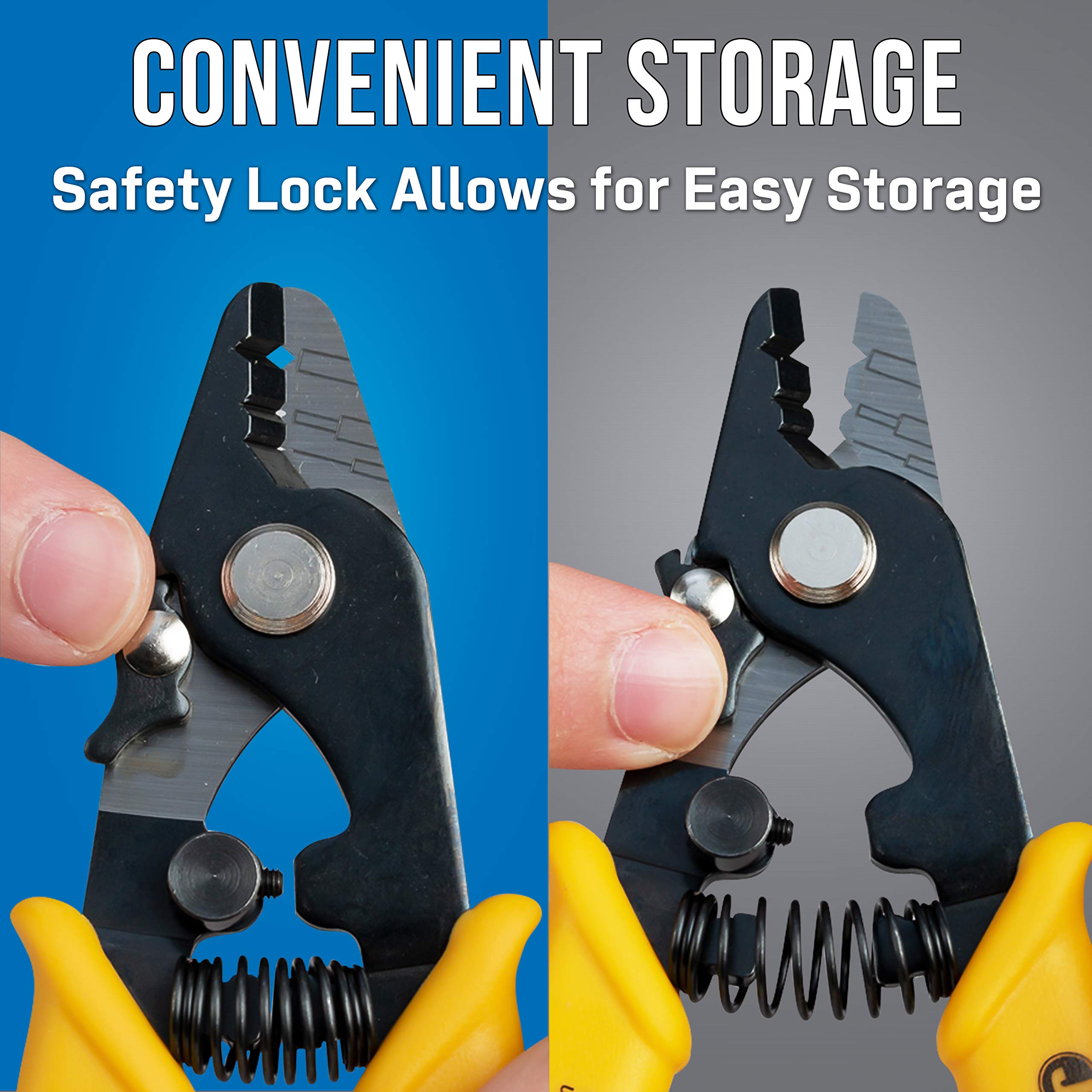 Jonard Tools JIC-375 angled jaw guides fiber to prevent nicking during final strip.