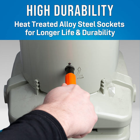 Jonard Tools M-216C/EX heat-treated alloy steel sockets for lasting durability.