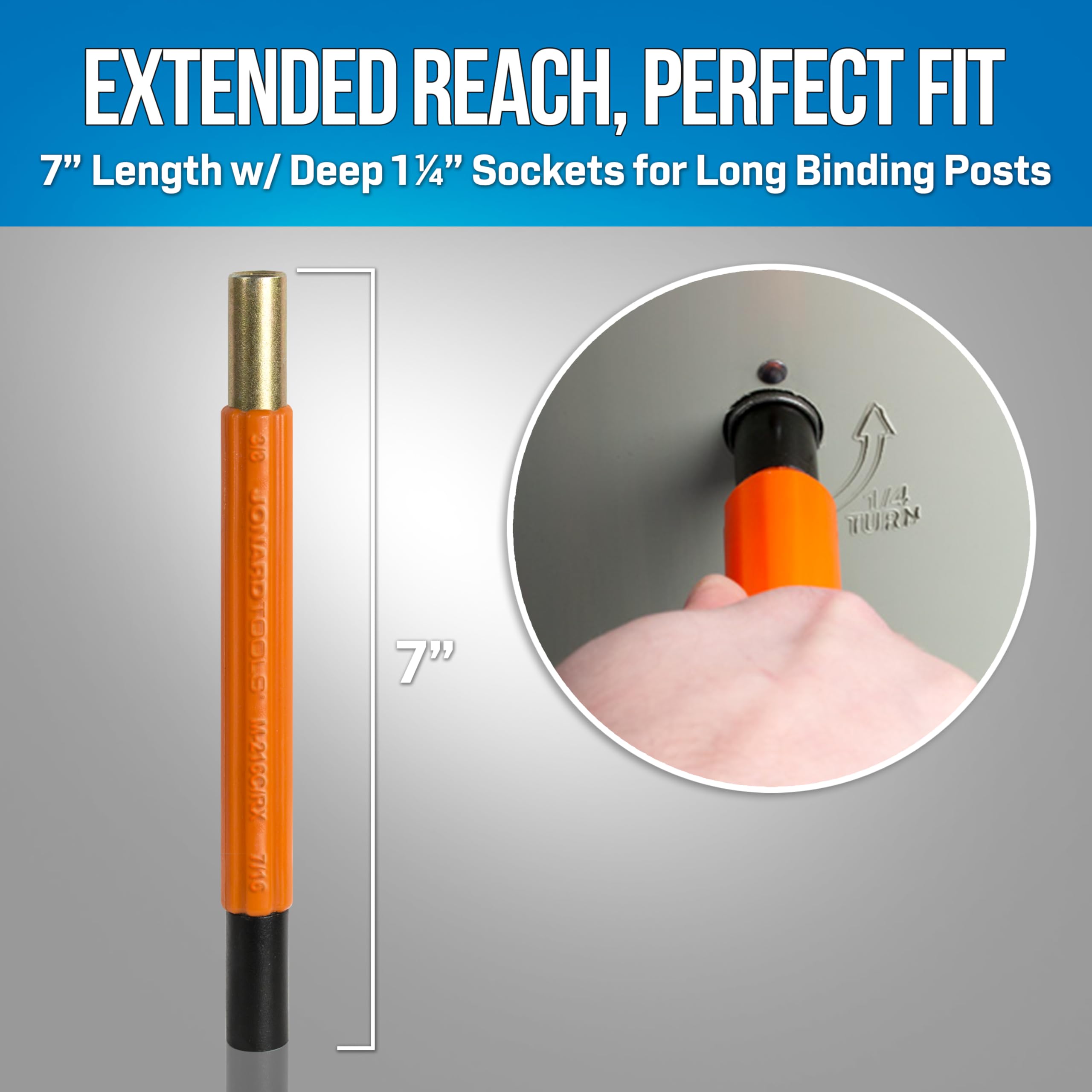 Jonard Tools M-216C/RX heat-treated alloy steel sockets deliver lasting durability.