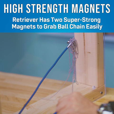 Jonard Tools MRS-RH20 expandable retriever hook extended for grasping chain.