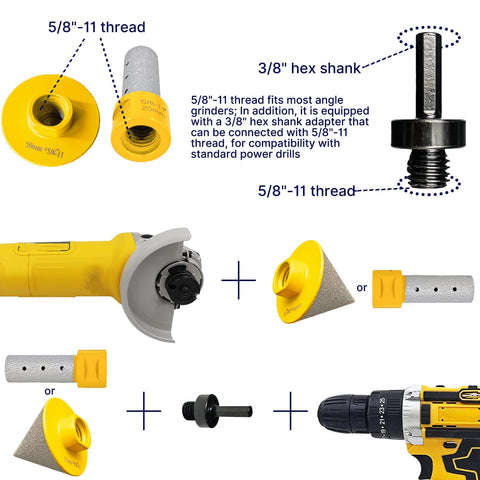 Jonas C Diamond Finger Milling Bit showing 50 mm working length for trimming