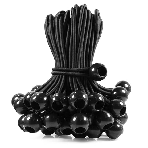 Joneaz 9 inch black ball bungee cord securing gear with reliable stretch for outdoor use