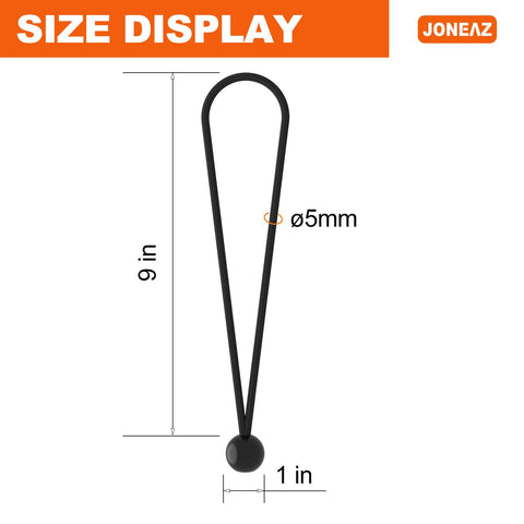 Joneaz ball bungee cord stretches to 20 inches for versatile tension
