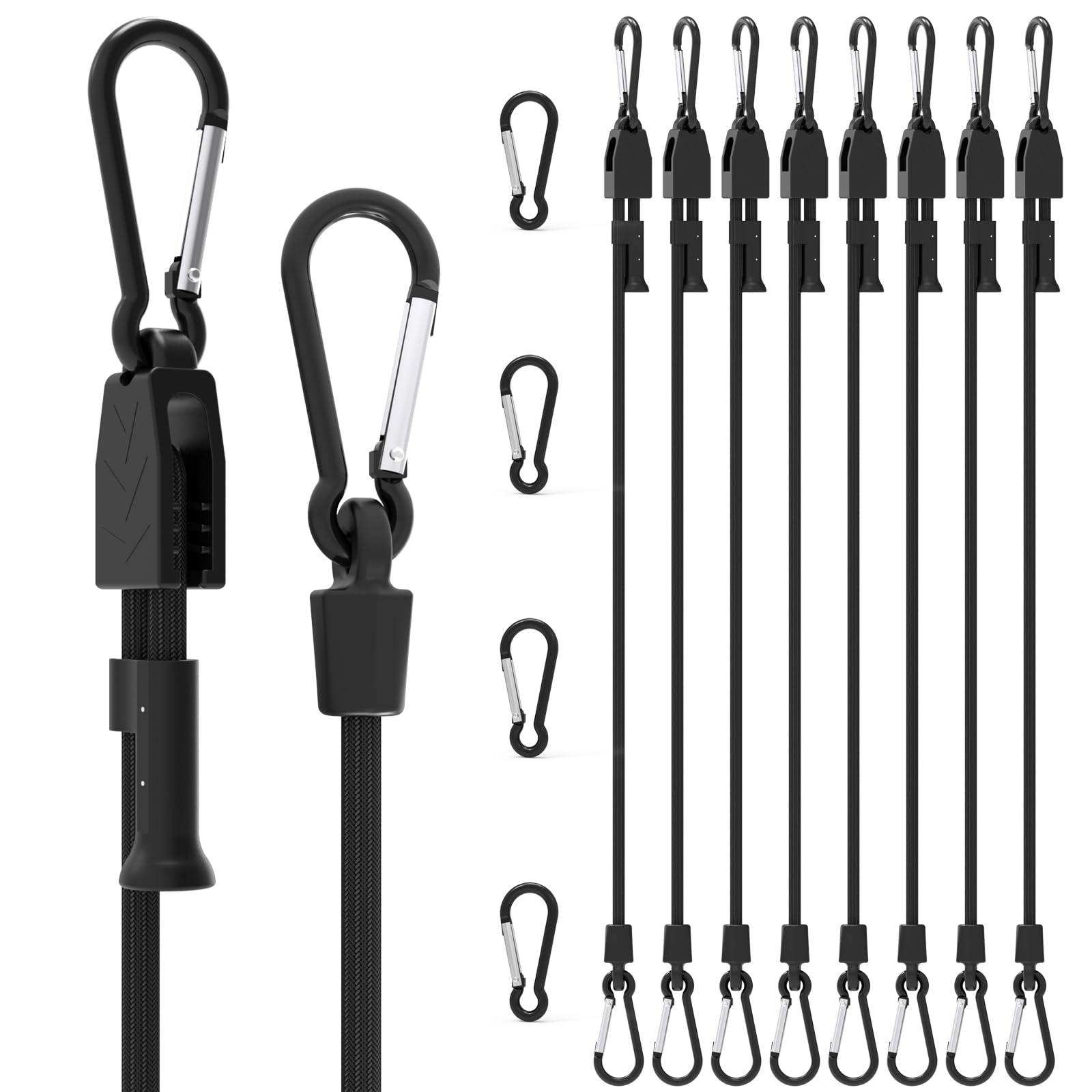 Joneaz bungee cords with 48-inch length and slide-to-lock for a precise fit.