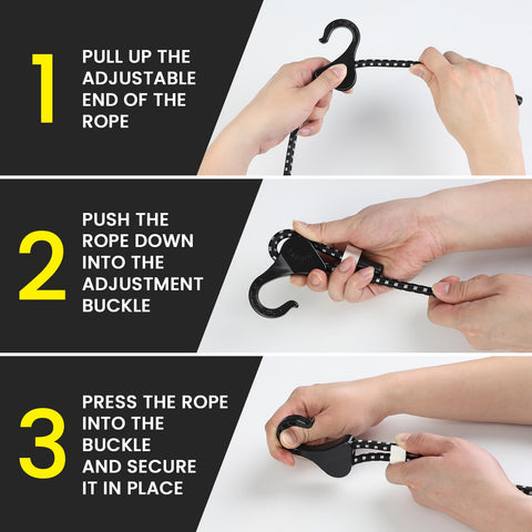 Joneaz plastic-hook length adjustment enables easy length changes