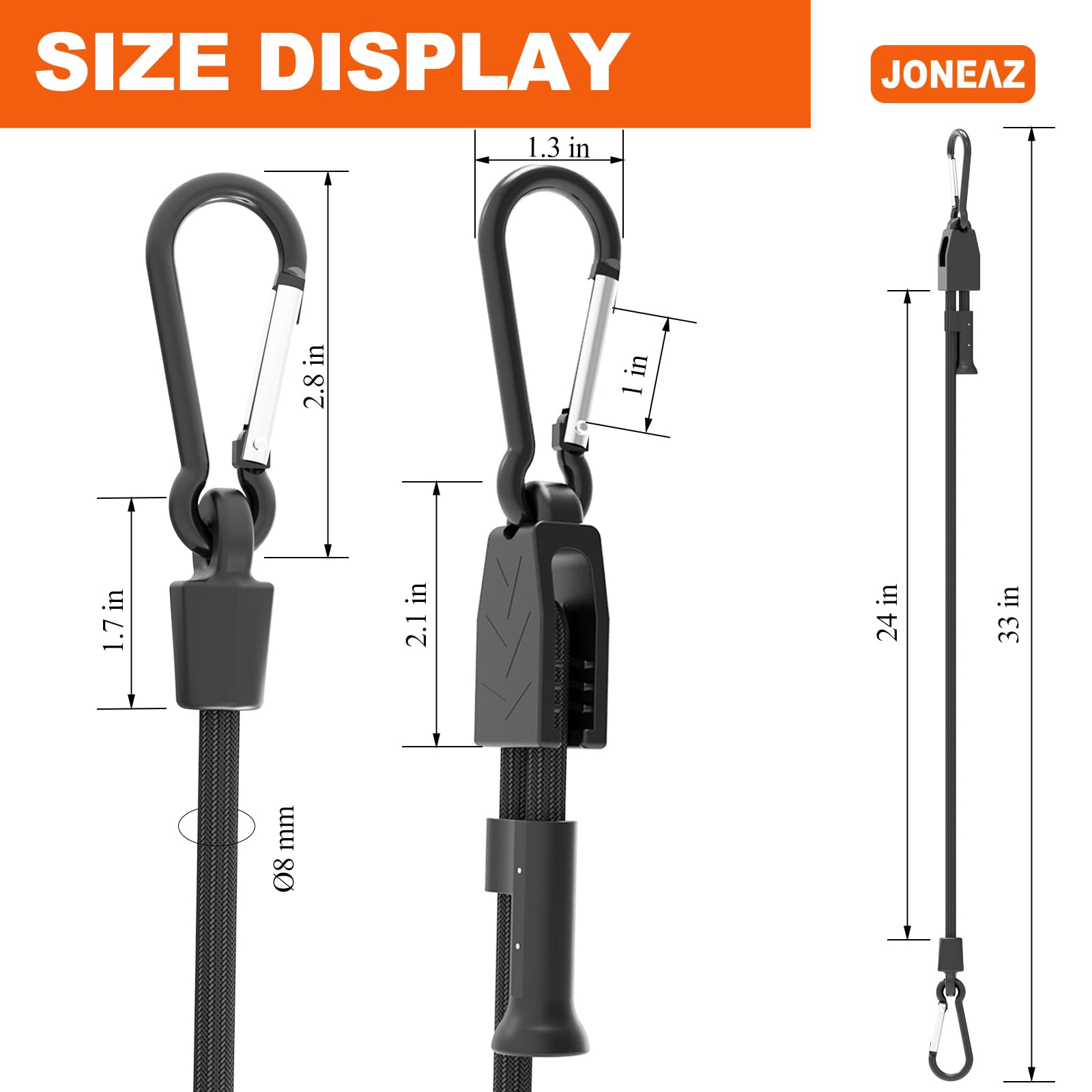 Joneaz slide-and-lock tension system demonstrated for quick load tightening.