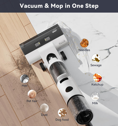 JONR ED12 dual water tank system keeps cleaning sessions uninterrupted.