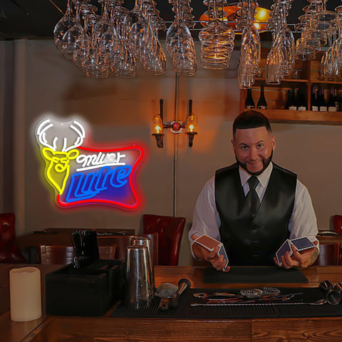 JooeTuu beer club neon sign energizes shop interiors.