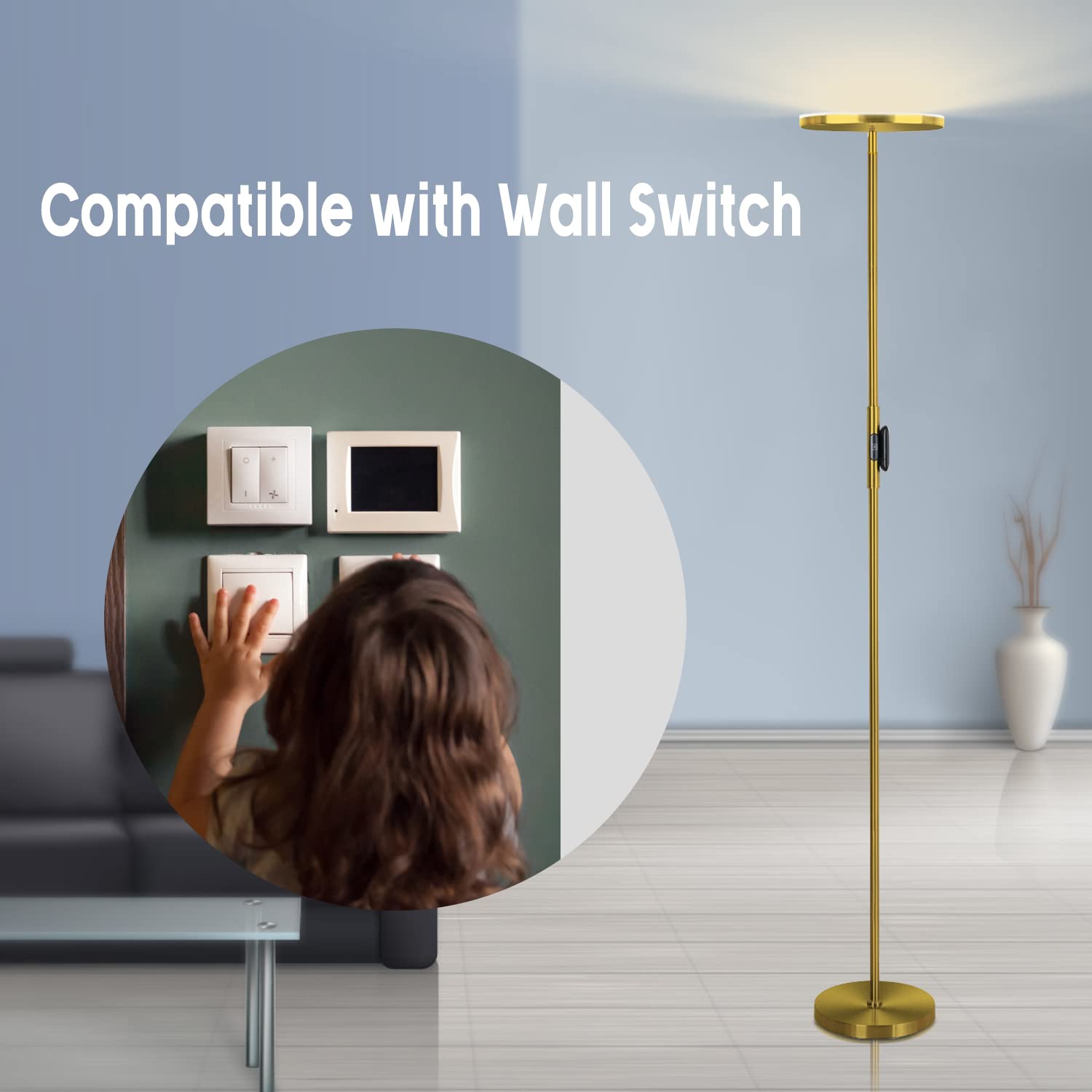 JOOFO floor lamp adjustable neck directs light where needed