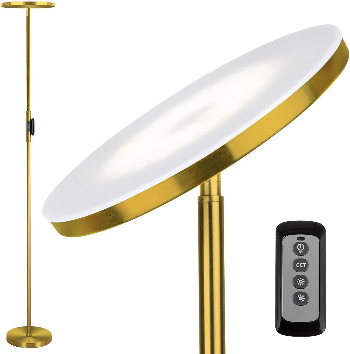 JOOFO floor lamp brushed gold with remote control for versatile living room lighting