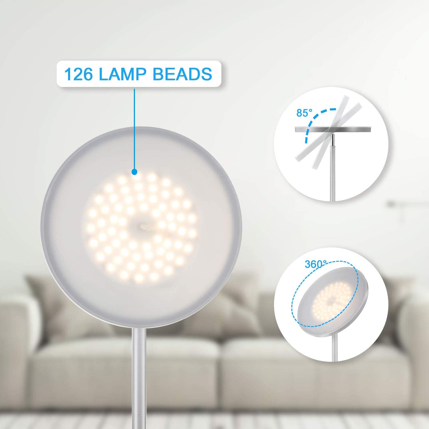JOOFO floor lamp heavy base ensures safety and stability.