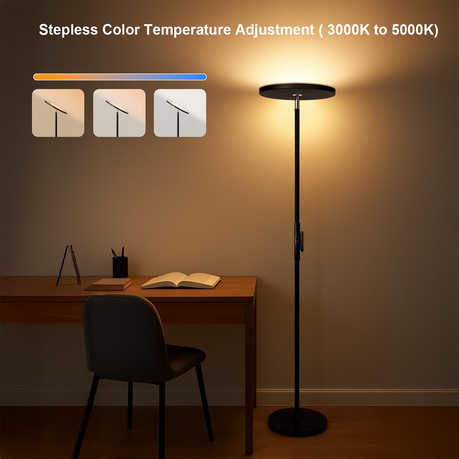 JOOFO floor lamp with heavy base for stable standing in any room