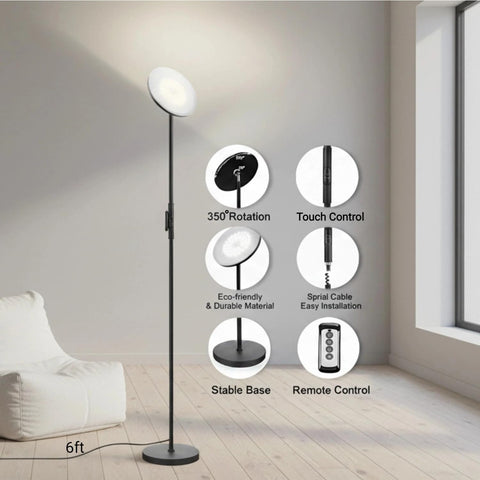 JOOFO sky LED torchiere with three color temperatures for flexible ambience