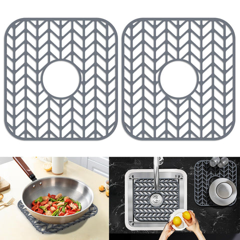 JOOKKI sink protector center drain mat shields the sink bottom from scratches.