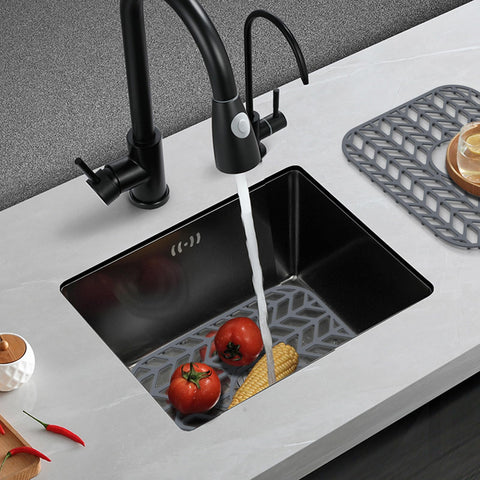 JOOKKI 12.25 x 11.5 inch mat protects porcelain and stainless sinks.