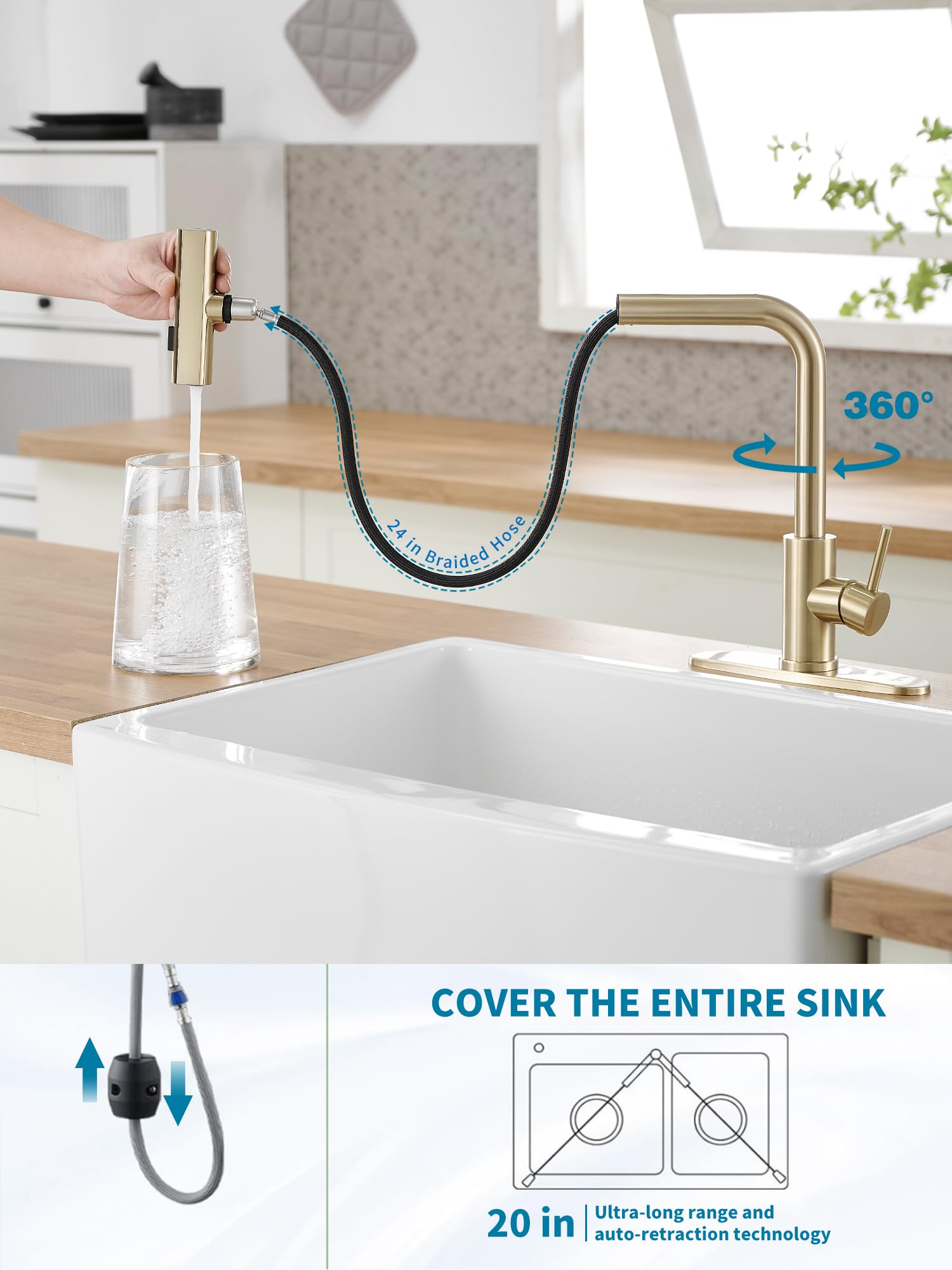 JOOM Gold faucet easy installation suitable for DIY projects