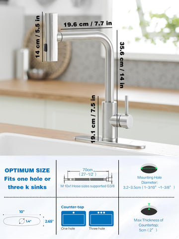 JOOM kitchen faucet single-handle control simplifies temperature and flow