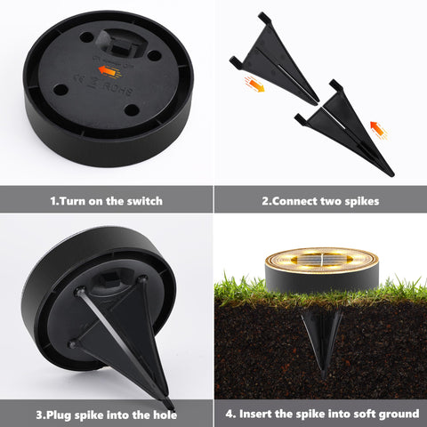 Joomer disc lights accent courtyard and garden edges with elegant ambient glow.