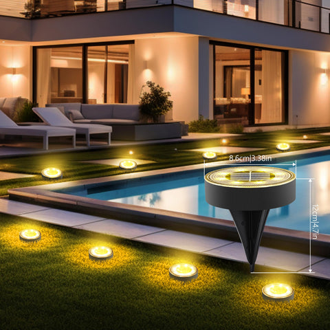 Joomer easy-install solar light pushed into soil for quick setup outdoors.