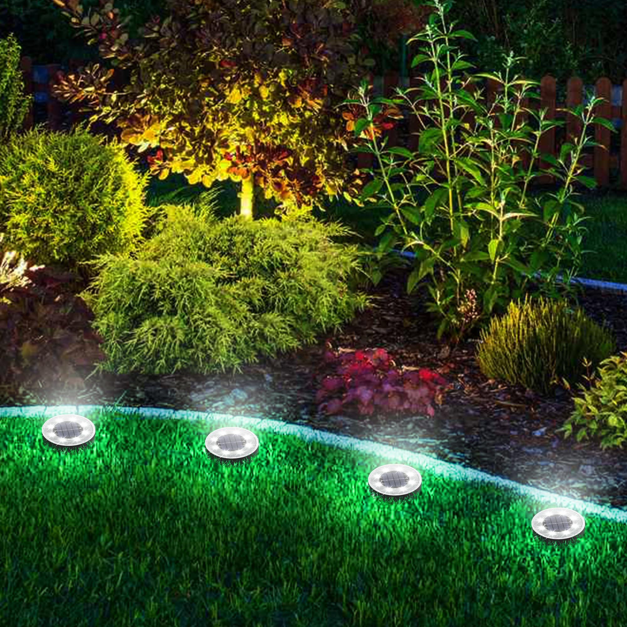Joomer Solar Ground Lights switch on at dusk for automated lighting.