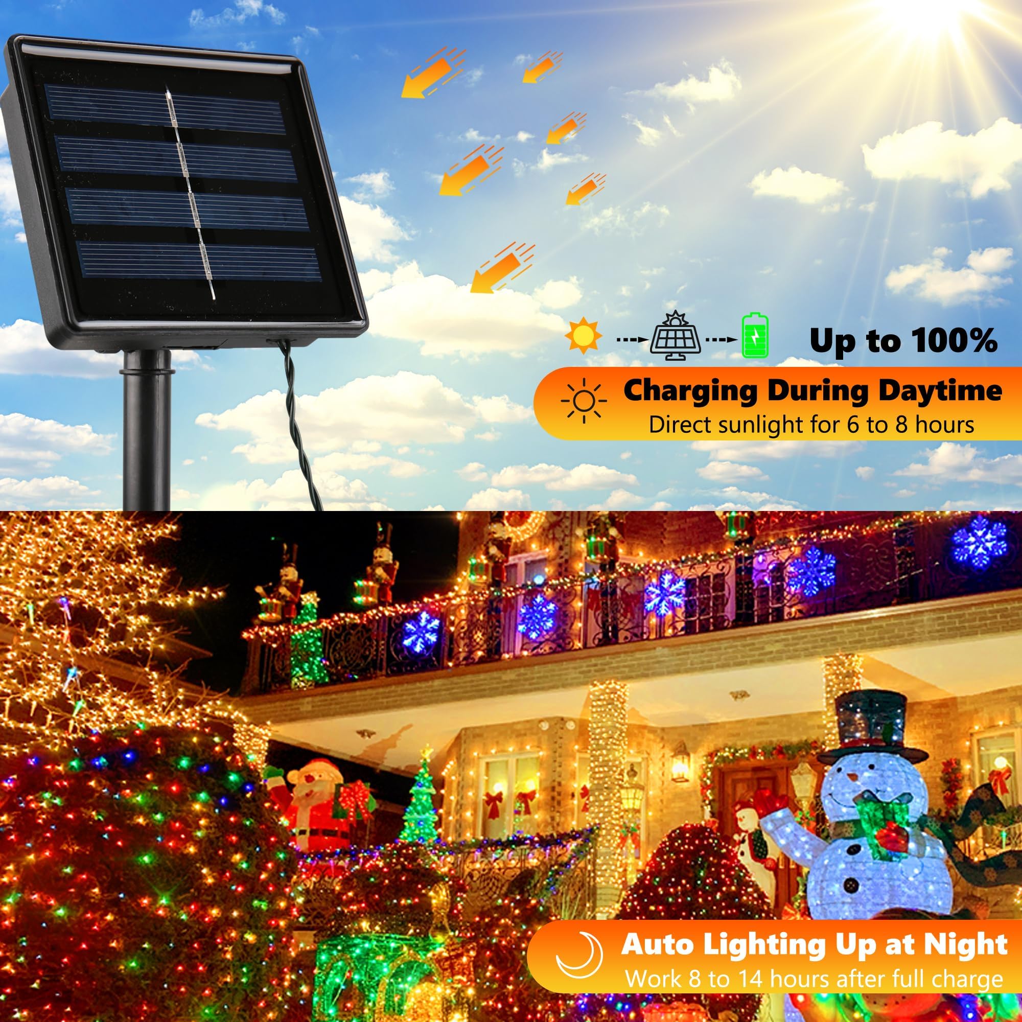 Joomer solar multicolor leds 8 modes for versatile outdoor ambiance