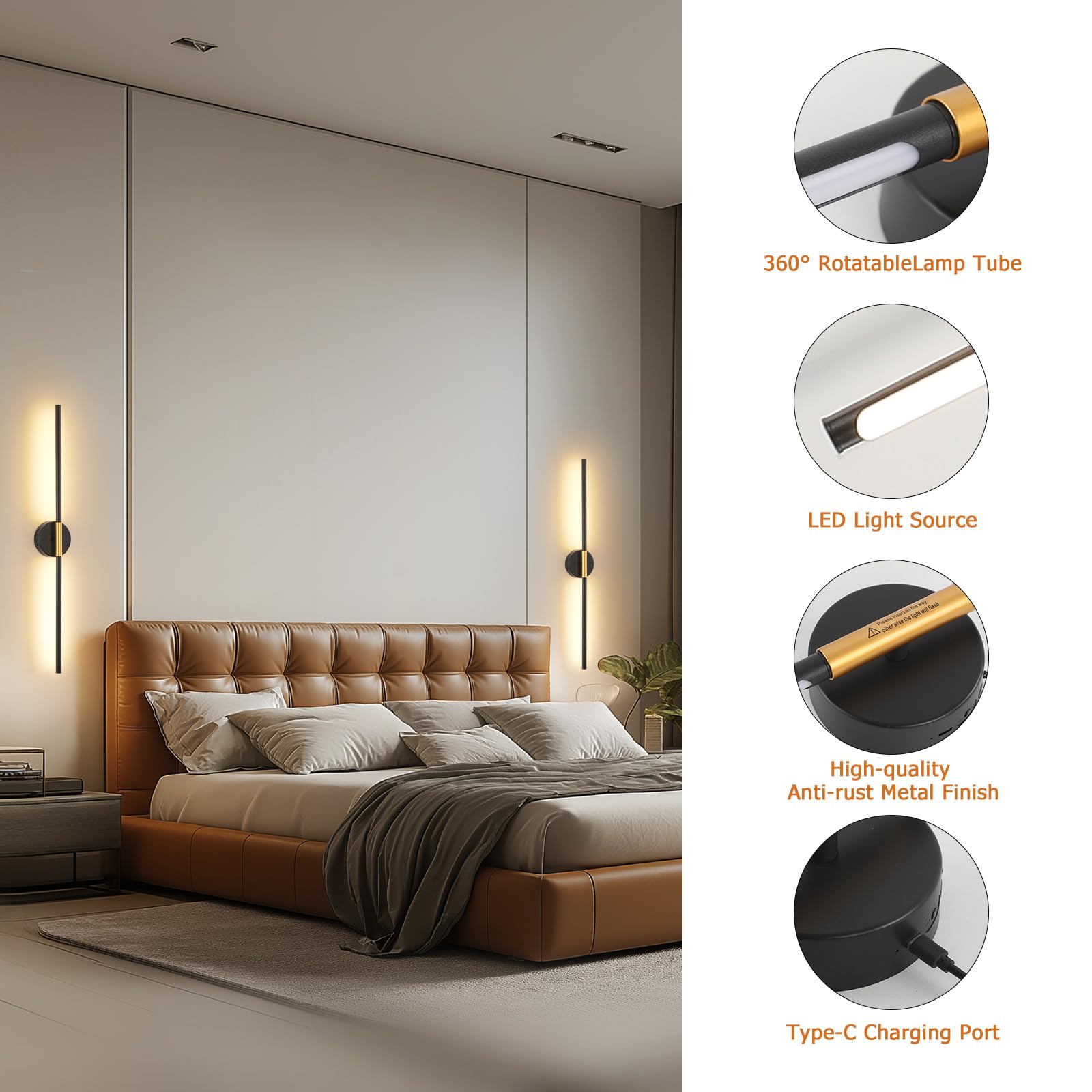 Premium gold and black finish complements modern interiors