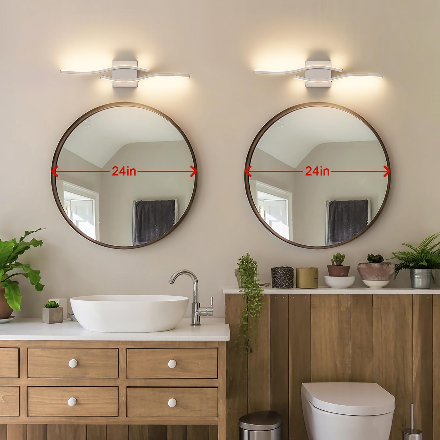 Joossnwell bathroom light bar vertical installation shows space adaptability.