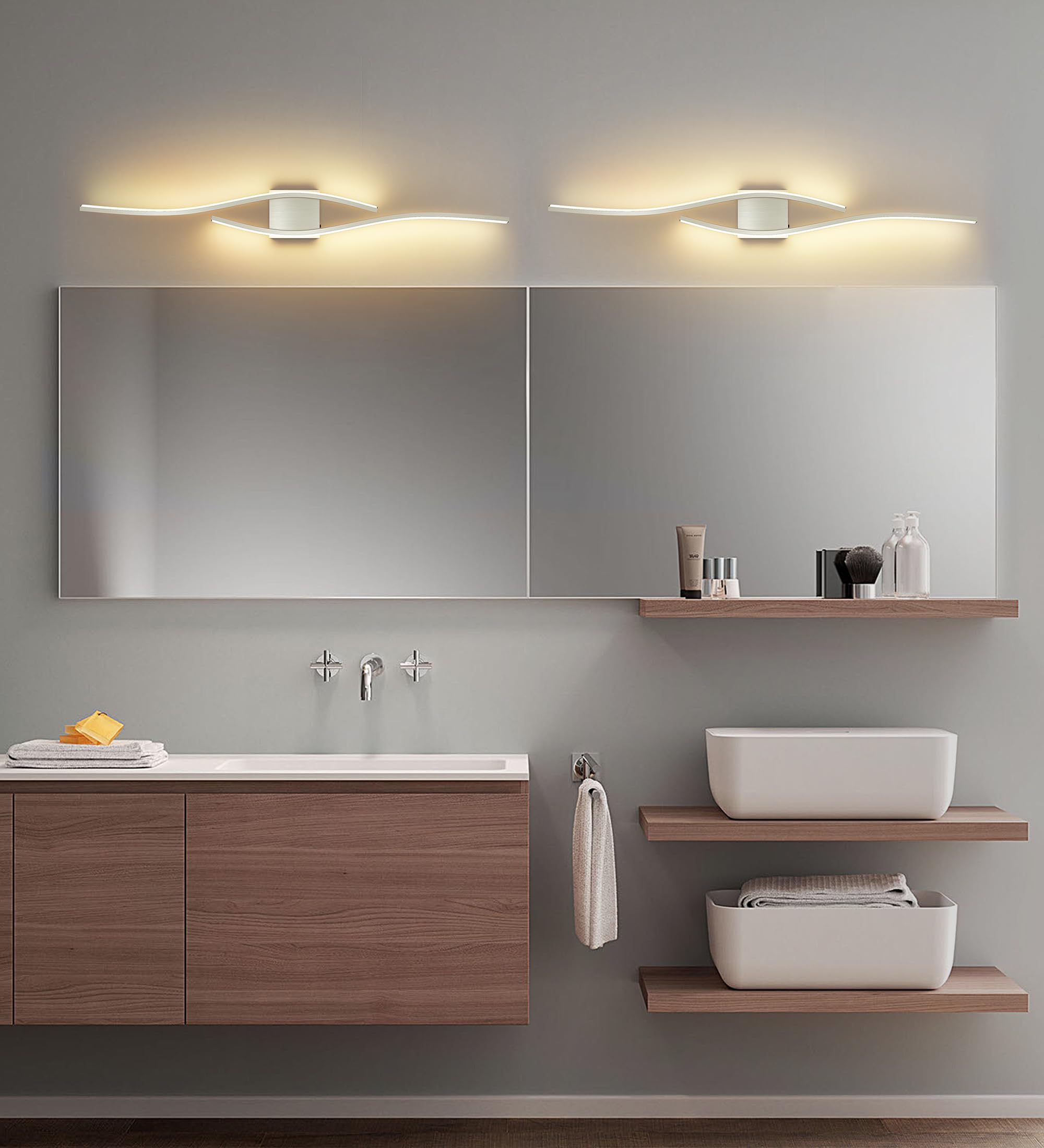 Dimmable function supports adjustable mood lighting and task lighting.