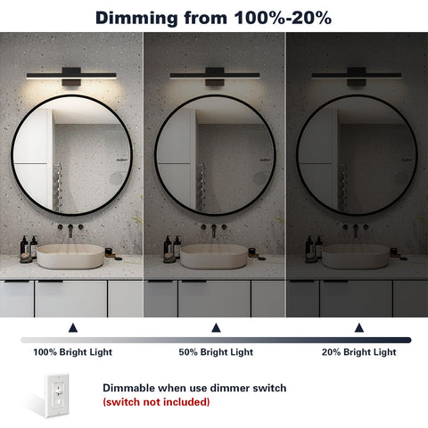 Joossnwell dimmable bath light with ETL driver enabling smooth dimming