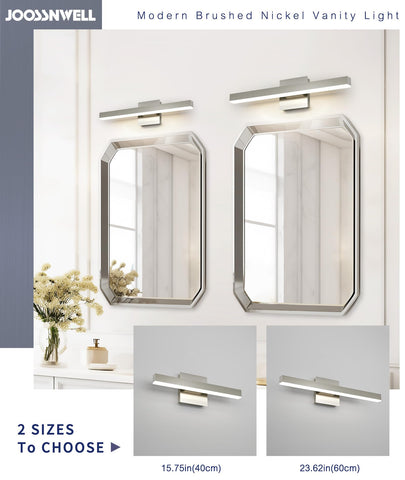 Joossnwell LED vanity light suitable for mirrors, dressing tables, and cabinets.