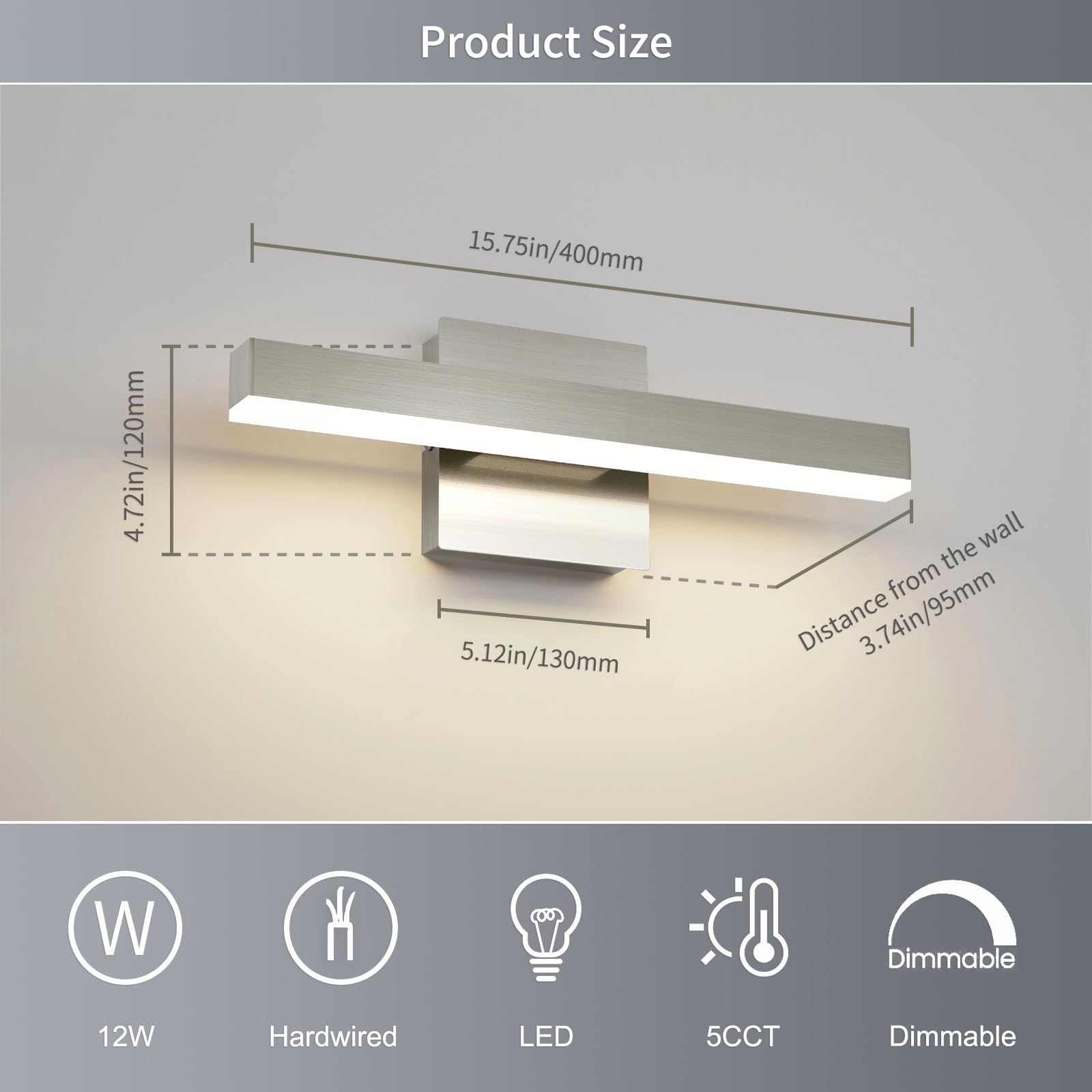 Joossnwell bathroom light features waterproof and dustproof protection.