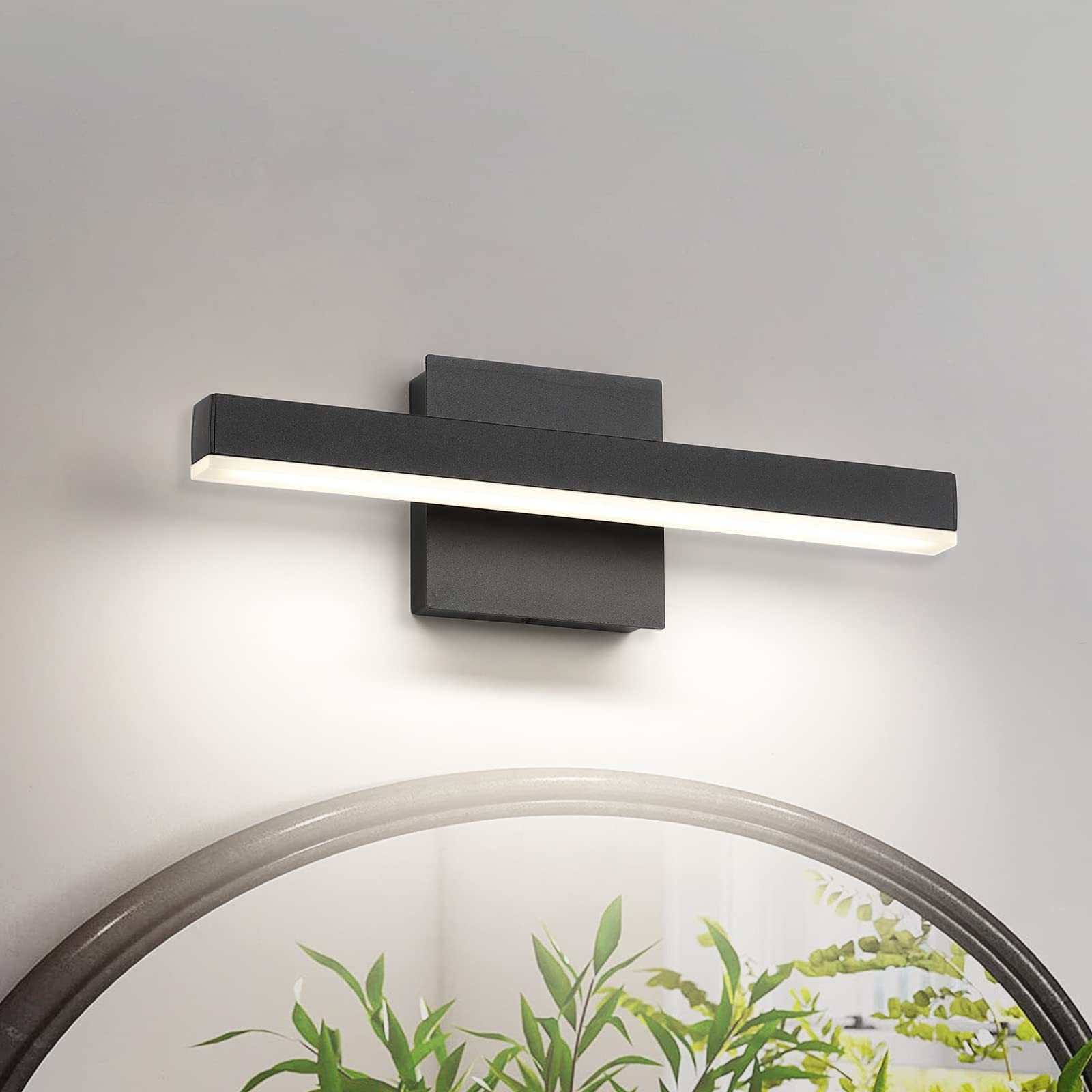 Joossnwell vanity light bar front view provides even makeup lighting.