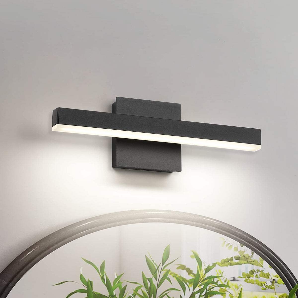 Joossnwell vanity light bar front view provides even makeup lighting.