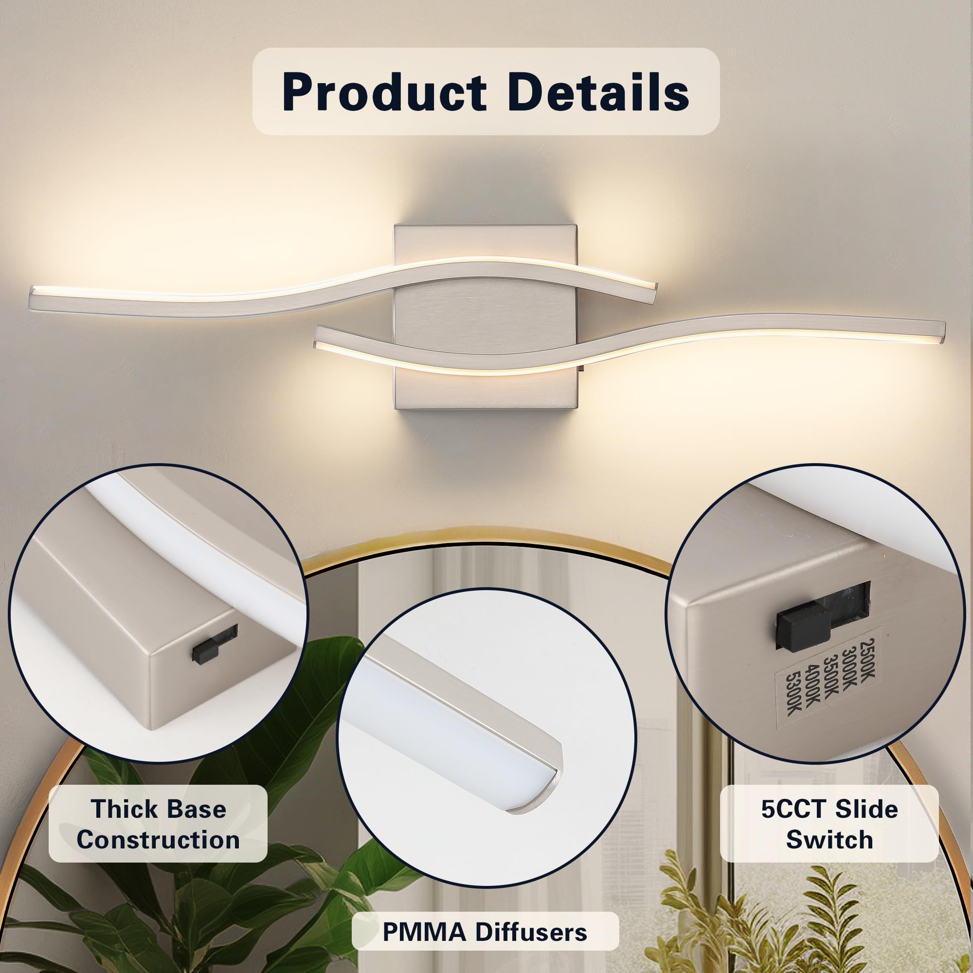 Joossnwell vanity light for makeup tasks supports precise, flattering lighting.