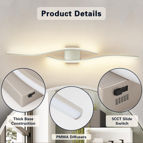 Versatile lighting for makeup mirrors, vanities, and cabinets.