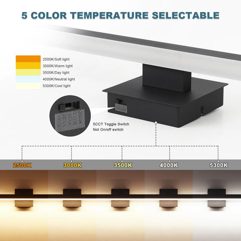Joossnwell vanity light 5CCT switch for customizable color temperature