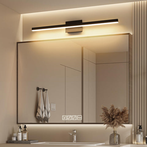 Joossnwell black vanity light is waterproof and dustproof for bathroom use