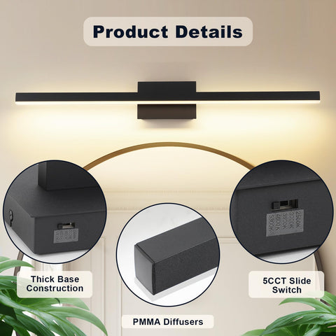 Joossnwell vanity light bar installs quickly using existing wiring for a clean upgrade