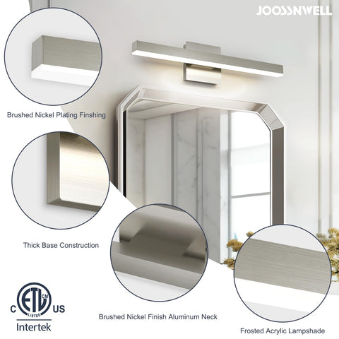 Joossnwell vanity light resists corrosion and water exposure for bathrooms.