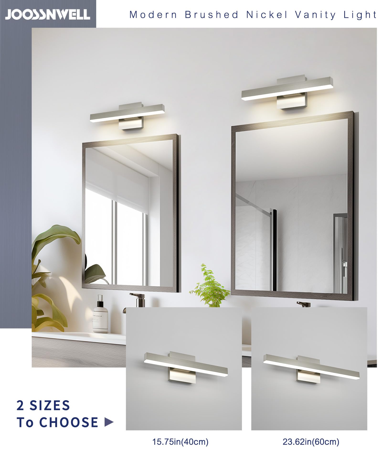 Joossnwell versatile wall-mounted vanity light for makeup and tasks.