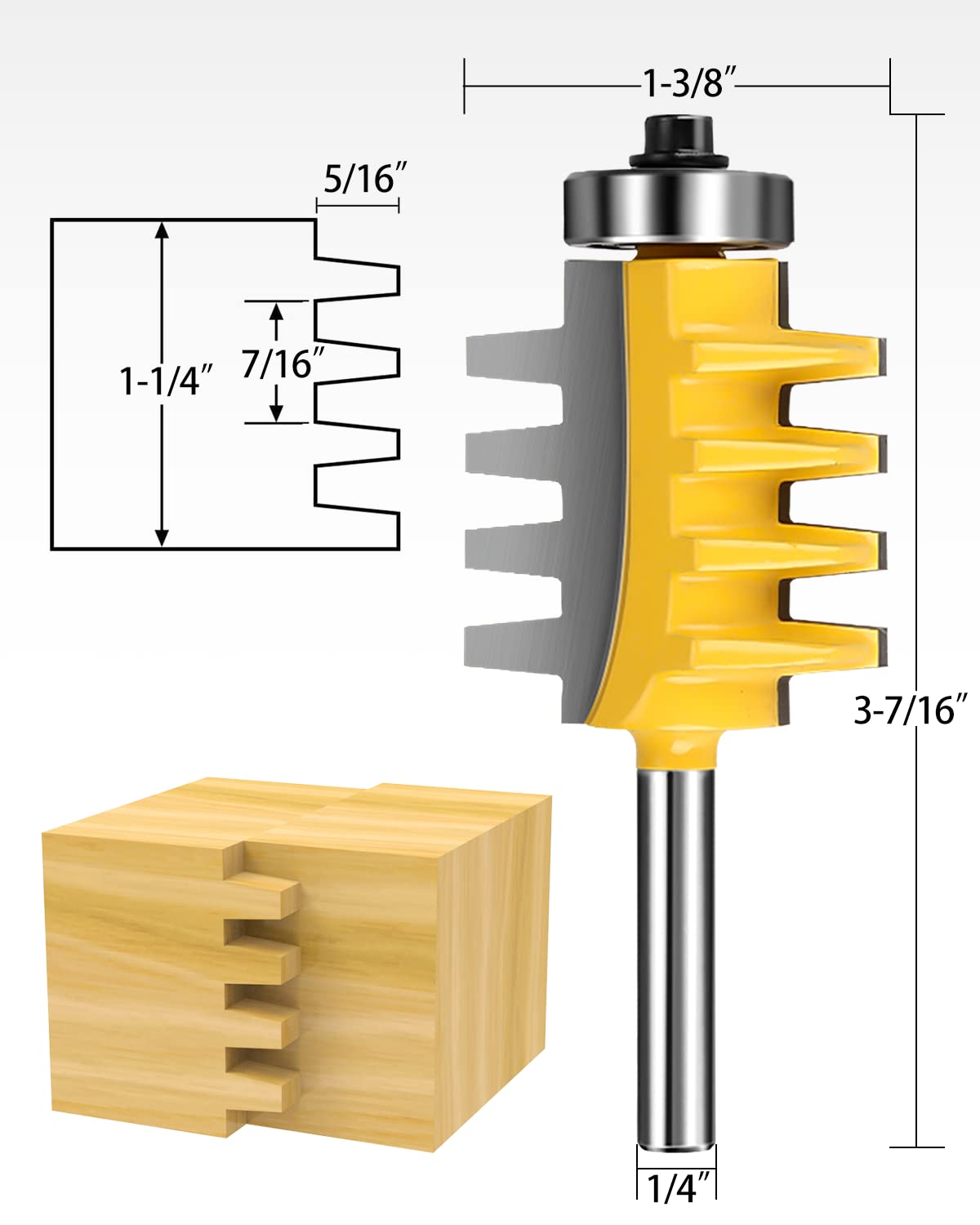 Jooyle quarter-inch groove router bit side view with clean kerf