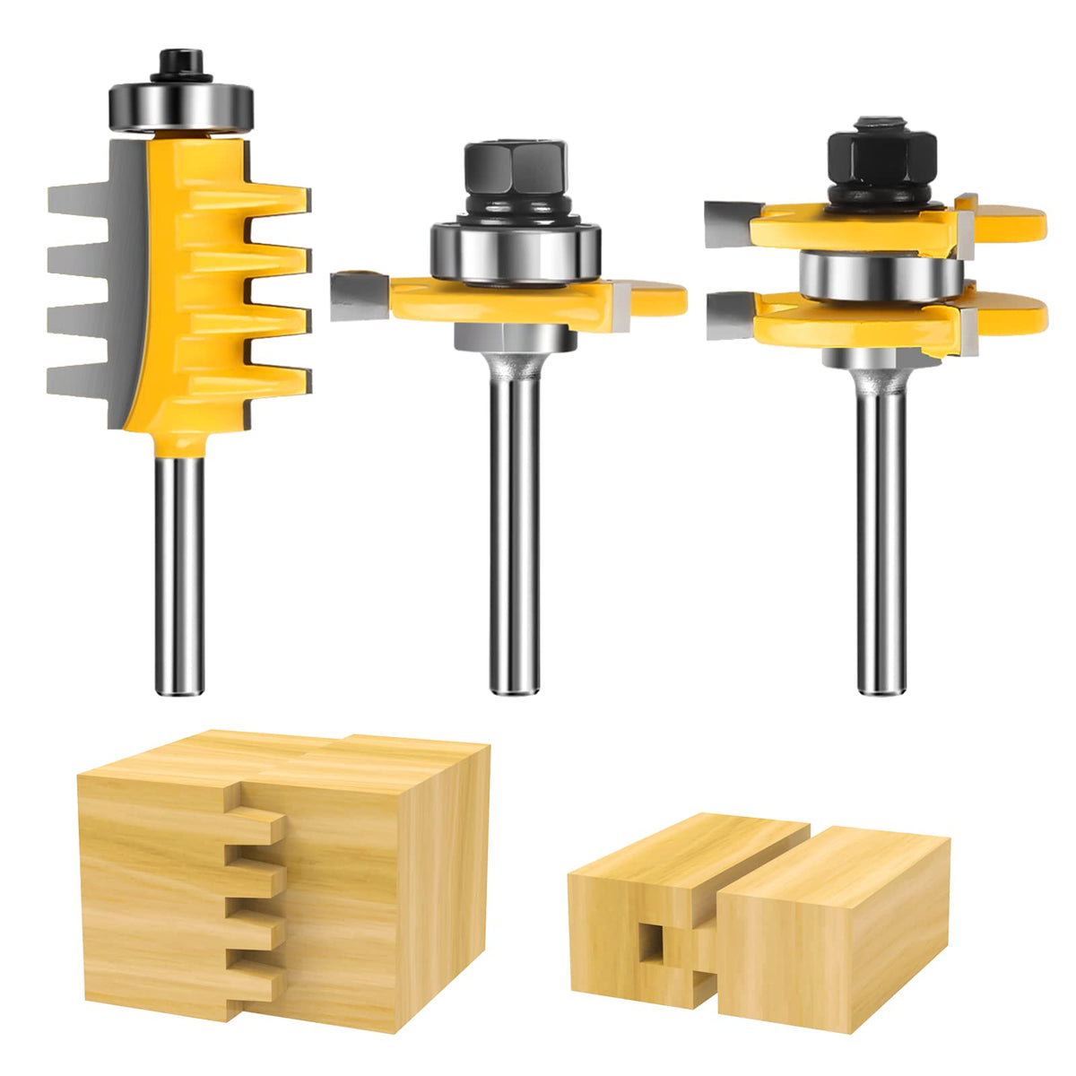 Jooyle quarter-inch tongue router bit for precise tongue joints and clean edges