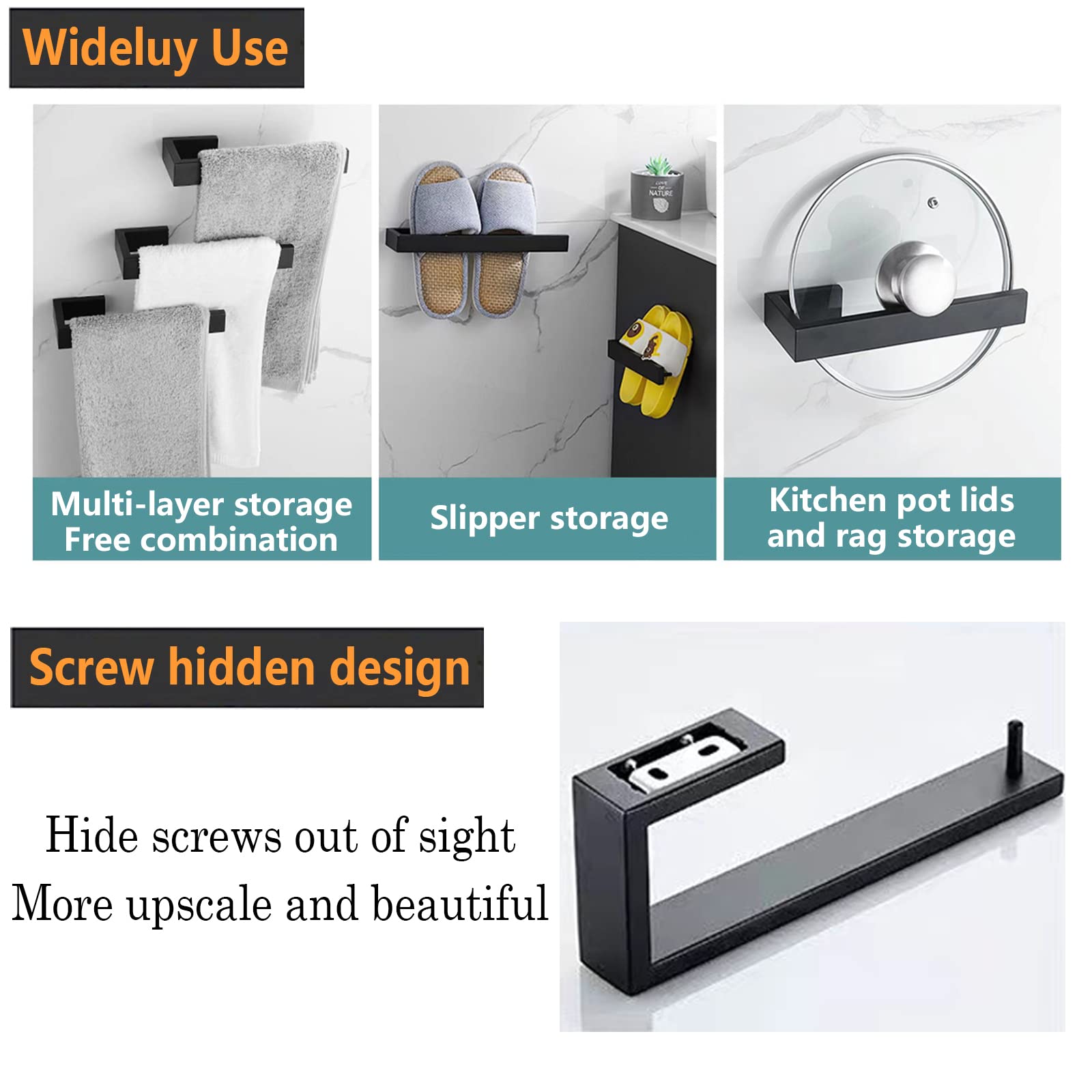 JOPOFI modern square-design towel bar for bathrooms and kitchens.