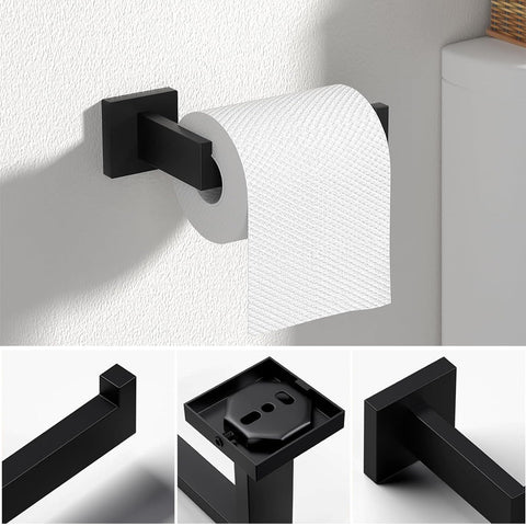 JOPOFI towel hooks in matte black keep towels neat and ready.