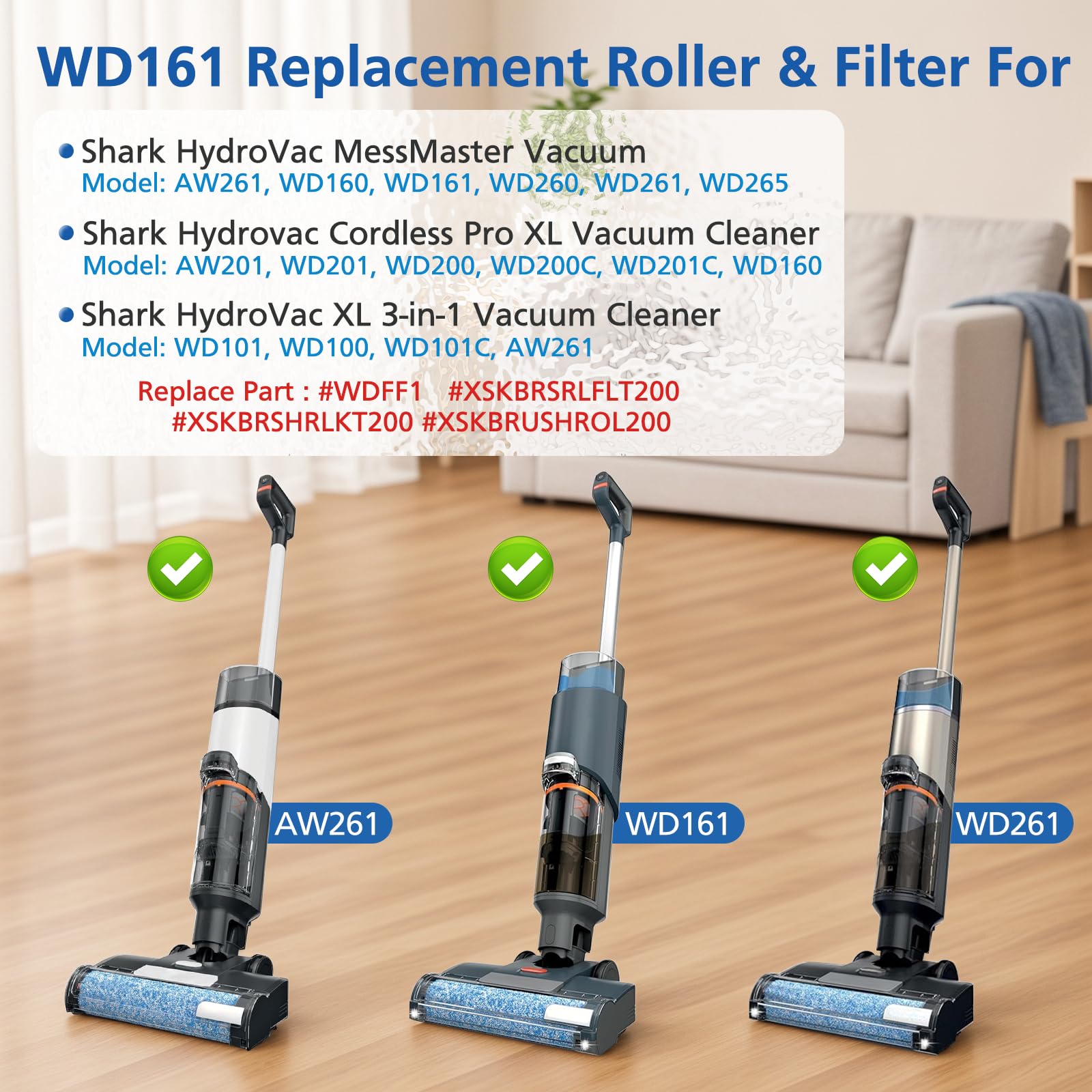JORAIR WD161 foam-filter close-up highlighting washable, reusable filter for easy maintenance.