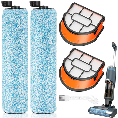 JORAIR WD161 roller-brush close-up highlighting microfiber fibers for efficient debris pickup.