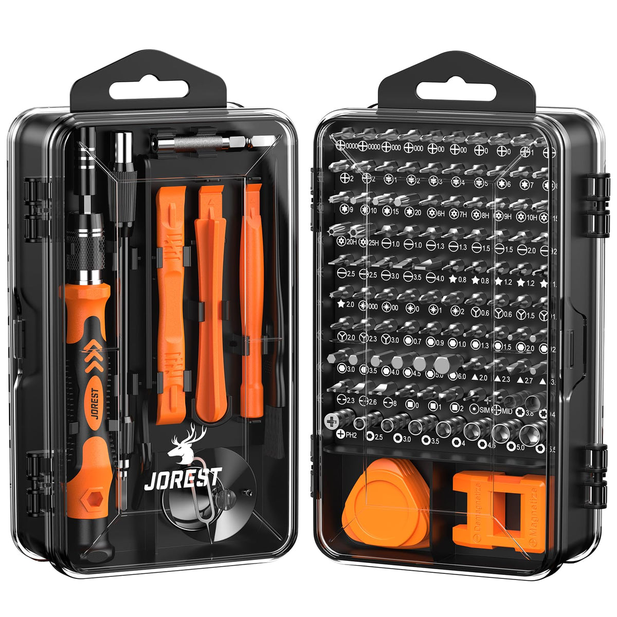 JOREST 117-in-1 precision screwdriver set front view for quick electronics repairs