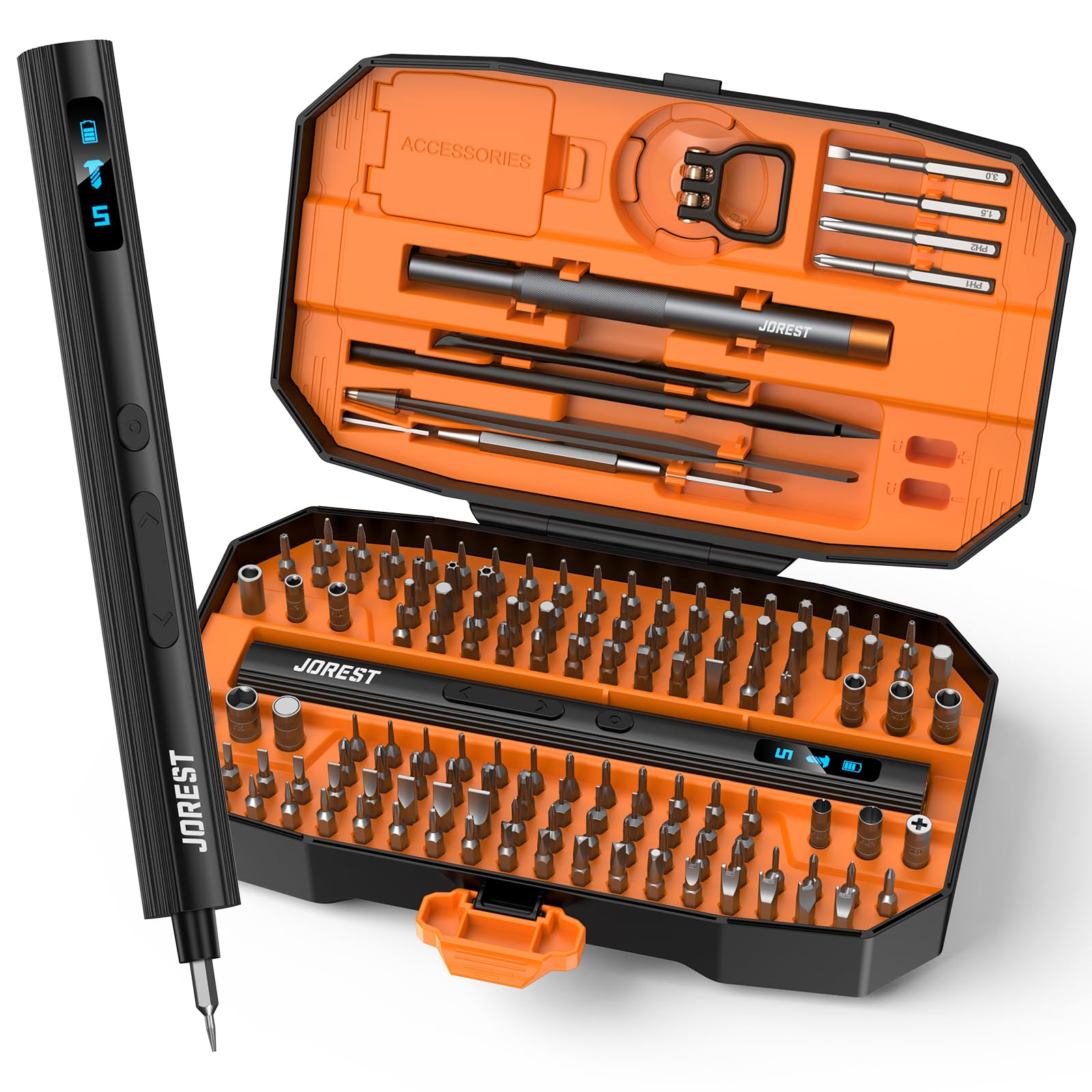 JOREST 155-in-1 mini screwdriver case keeps tools organized for quick access