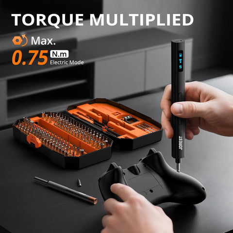 JOREST mini screwdriver with LED light improves visibility in dim workspaces